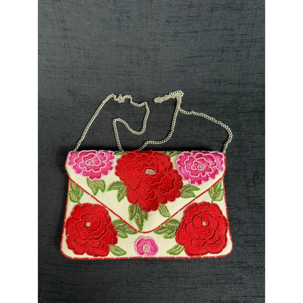 Shirdee Floral Beaded Embroidered Purse Clutch